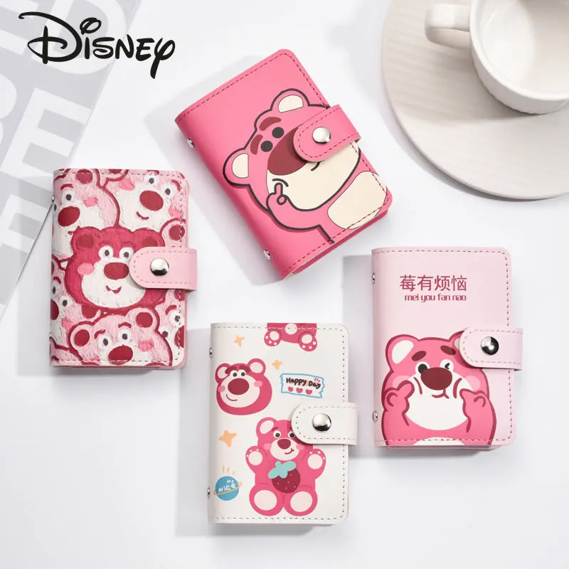 Disney Aardbei Beer Multifunctionele Kaart Tas Grote Capaciteit Multi Card Slot Kaarthouder Cartoon Leuke Dames Bankkaart Zak