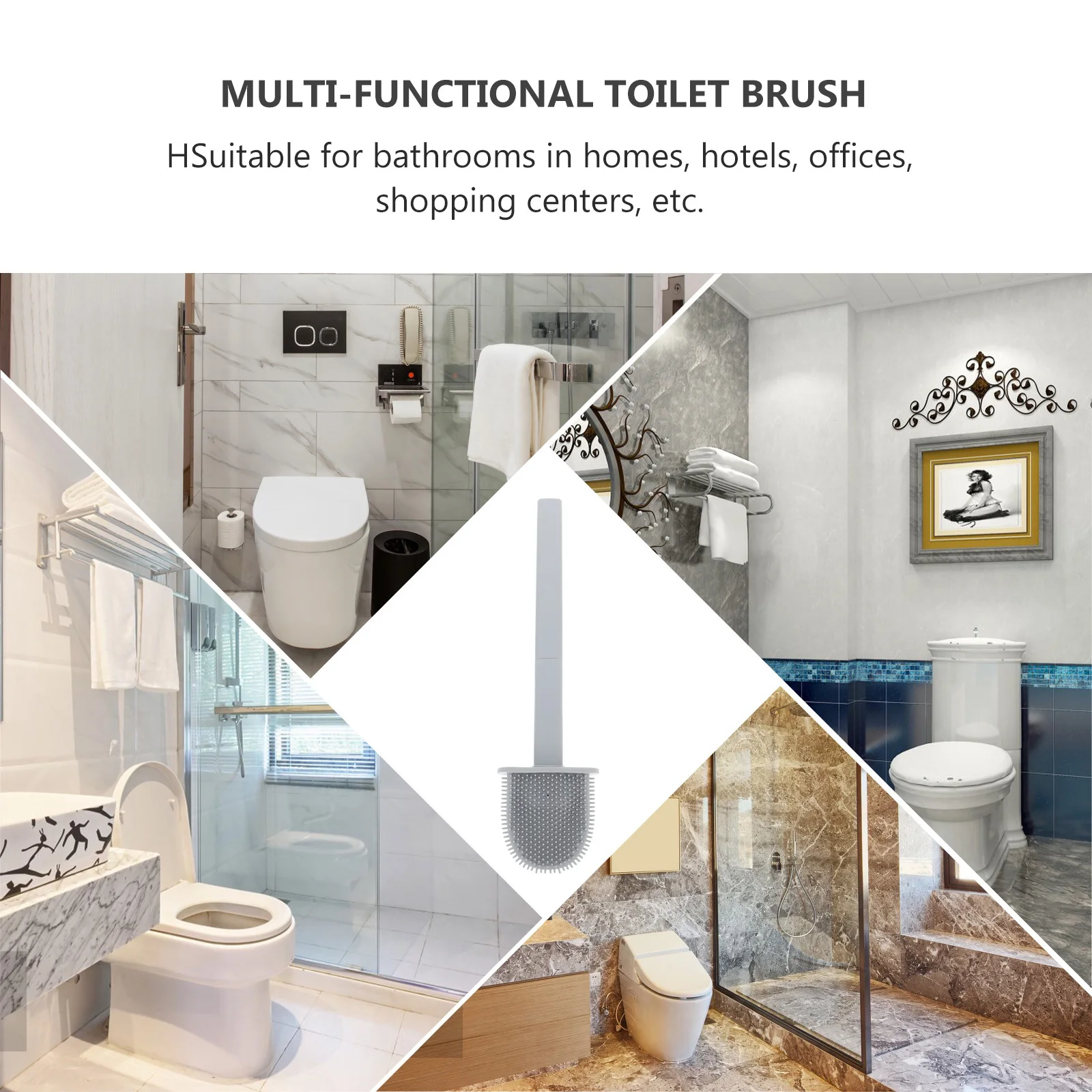

Toilet Brush With Sturdy Holder Dense Bristles Non-Scratch Cleaning Tool For Home Hotel Office Bathroom Use Multi-Functional
