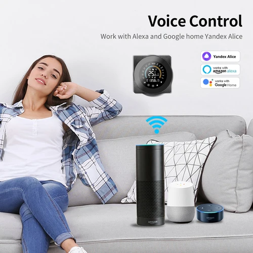 Imagen 2 del producto Termostato Wifi Tuya para suelo eléctrico, caldera de agua/Gas, calefacción LCD, Control de temperatura táctil Digital, vida inteligente, Google Home, Alexa