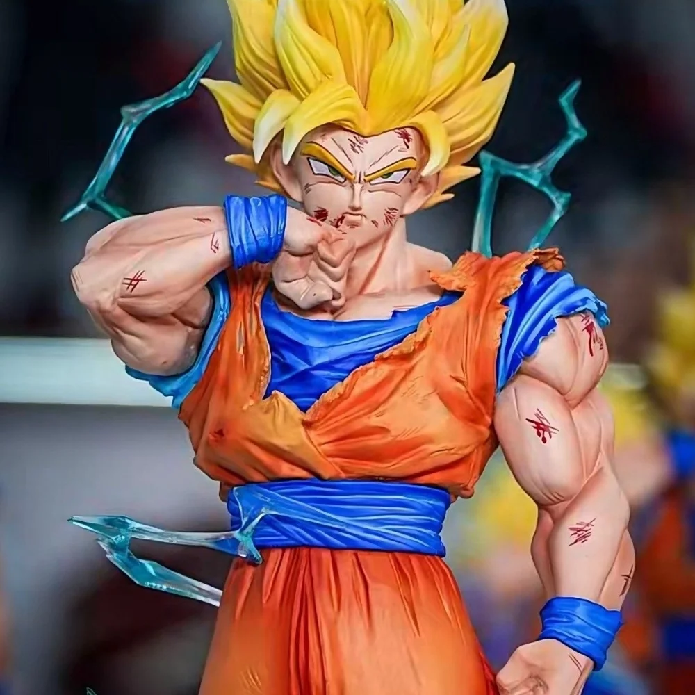 Anime Dragon Ball Z Son Goku Ssj2 Figure Led Base Super Saiyan 2 Goku 33cm/12.2inch Pvc Action Figures Collection Model Toys view 3