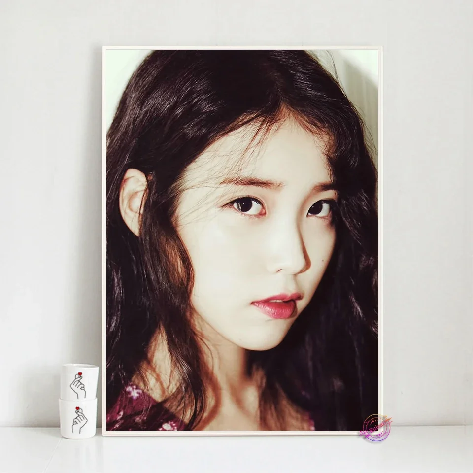 Lee Ji Eun IU Poster Canvas Painting KPOP Wall Art Girl Dorm Picture For Living Room Bedroom Home Decor Fans Gift