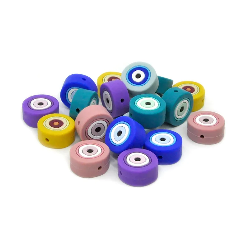 20*20mm 10pc/lot Food Grade Mini Eyes Silicone Beads Baby Teething Pacifier Chains DIY Accessories Safe Nursing Chewing BPA Free