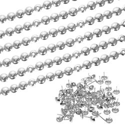 6 Pcs Silver Iron Upholstery Tack Strip Decorative Nailhead Trim Furniture Nails For Chairs Upholstery Hardware Nailheads Carpet