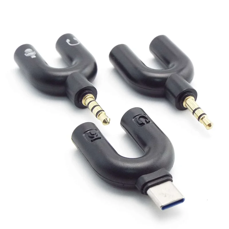 수 잭 C 타입-헤드폰 마이크 변환기 오디오 어댑터, 헤드셋 마이크, 양방향 스플리터, 게임 플레이어 PC 노트북용, 3.5mm