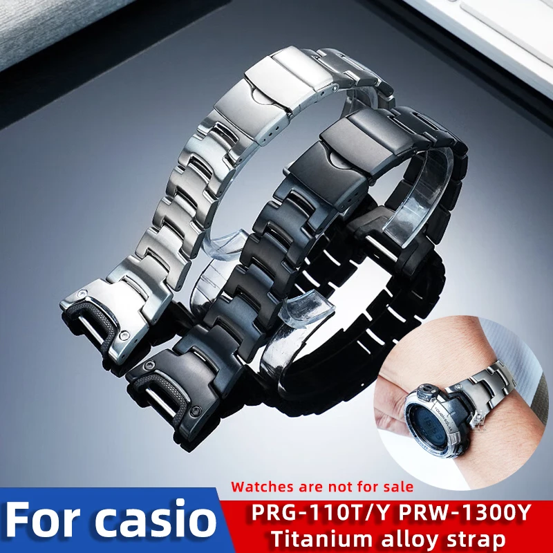 

Ремешок для часов из титанового сплава для Casio PRO TREK PRG-110T PRW-1300Y 3071-мужской спортивный водонепроницаемый металлический ремешок, сменный аксессуар
