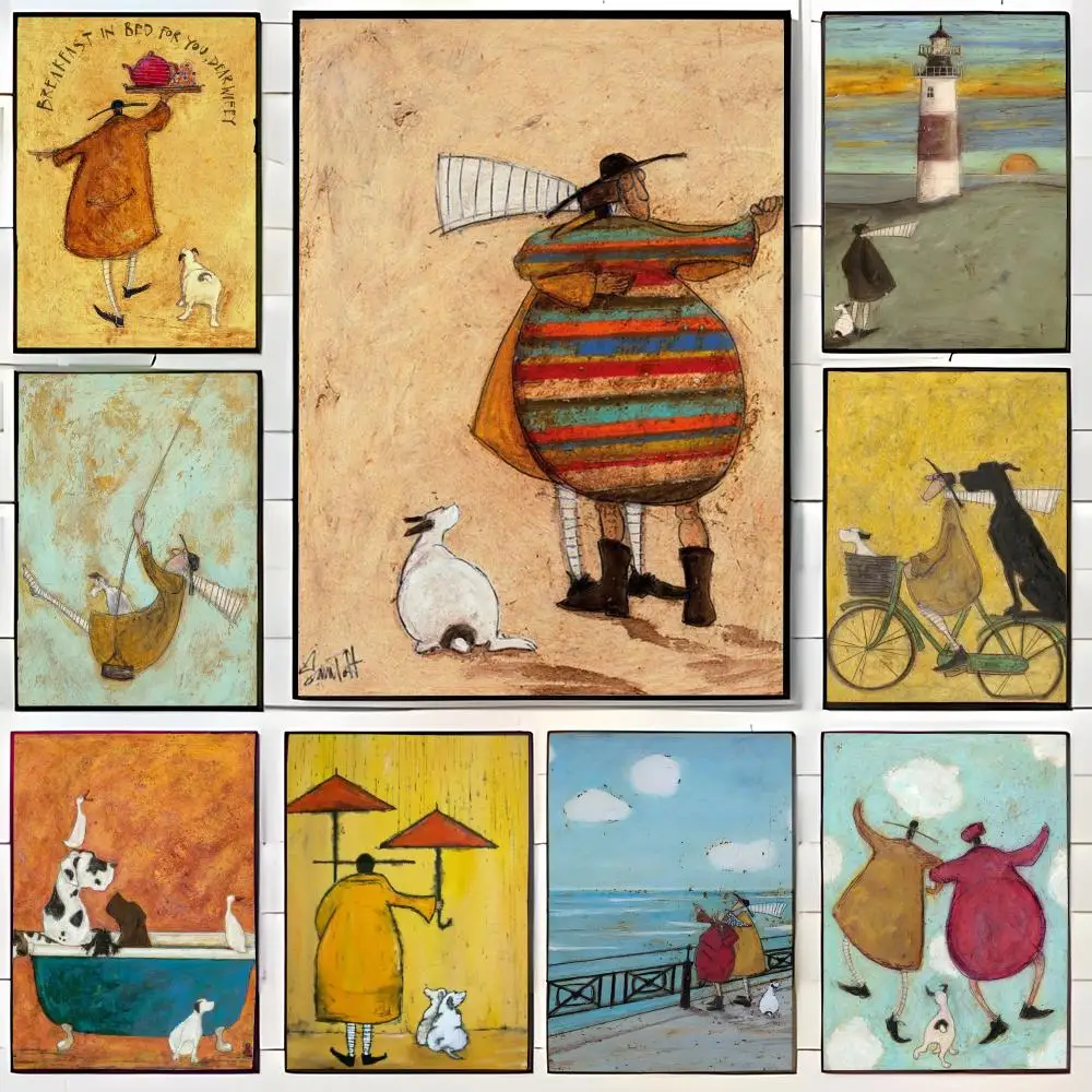 S-Sam Toft Abstract ArtLandscape Love Dogs Poster Wall Art Print Poster Decorative Mural Home Decor Gift Unframed