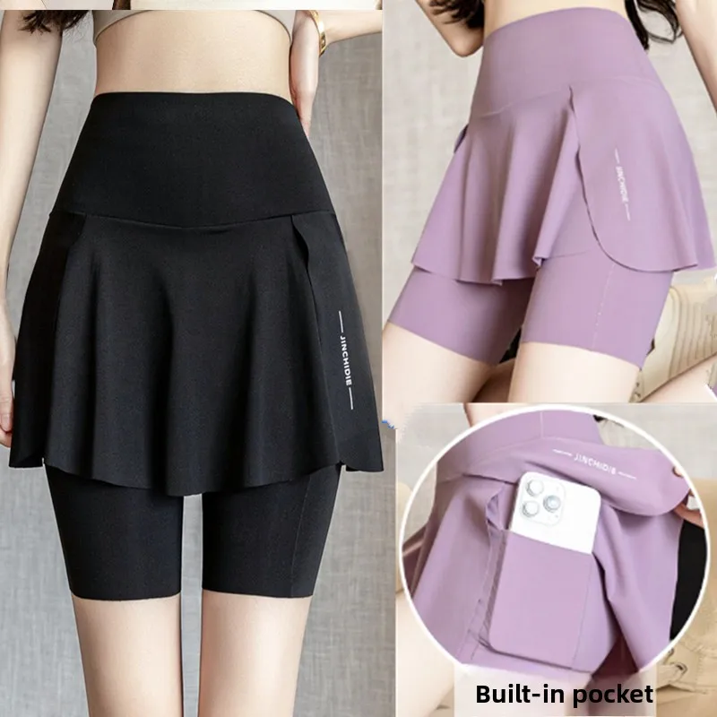 

Спортивные шорты-юбка больших размеров для женщин: быстросохнущие, непрозрачные, для йоги, фитнеса и утренних пробежек