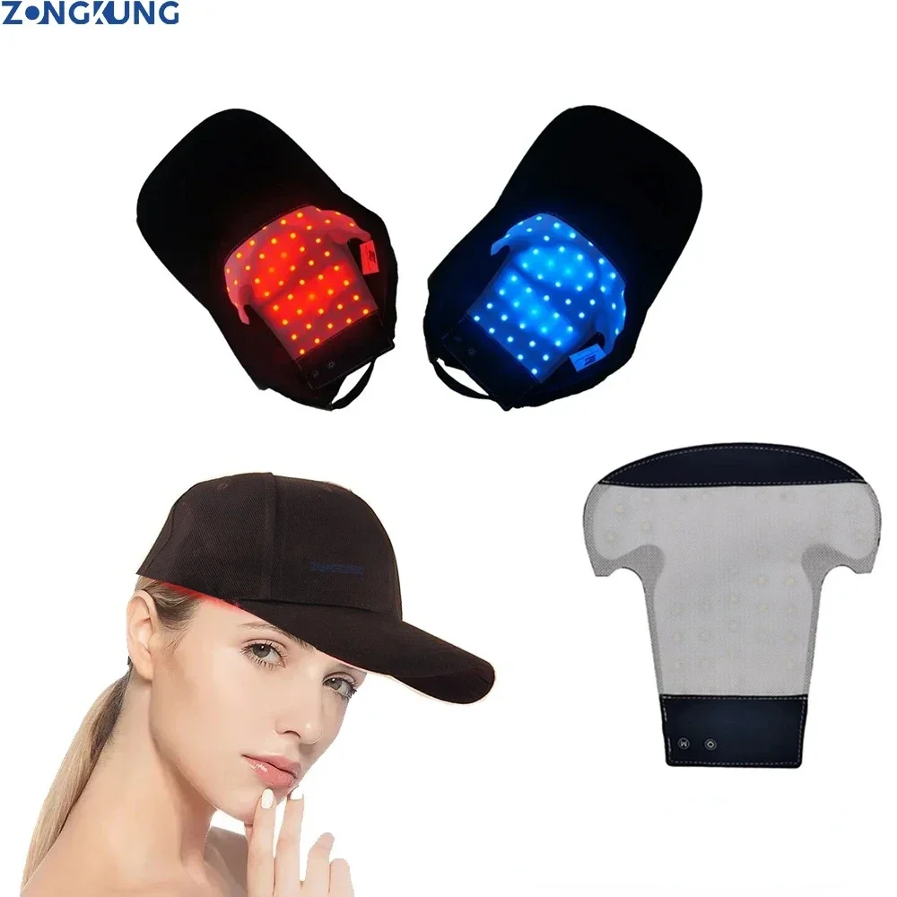 LED Red Light Therapy Cap Hair Fast Growth Red & Infrared Light Therapy Device for Hair Loss Treatment with USB Charging