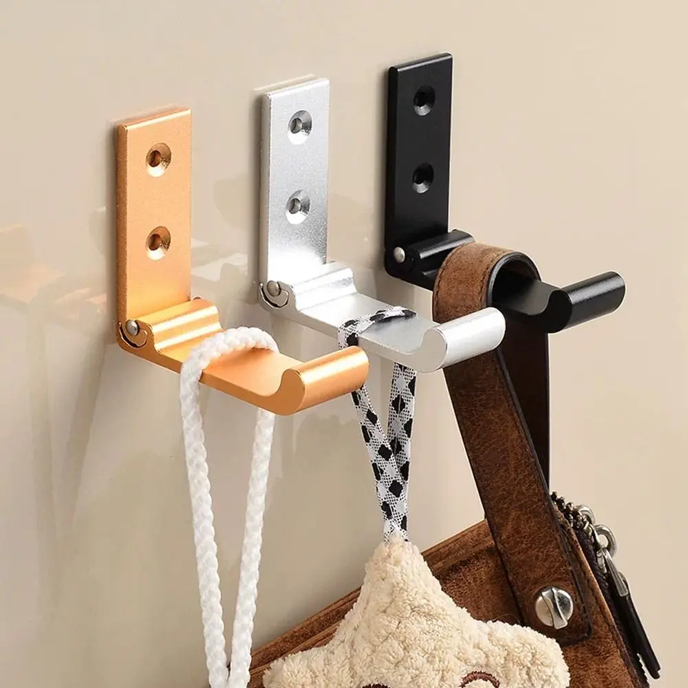 Heavy-Duty Aluminum Alloy Folding Hook Rust-Resistant Wall-Mounted Wall Mounted Hook Concealed Design Aluminium Alloy