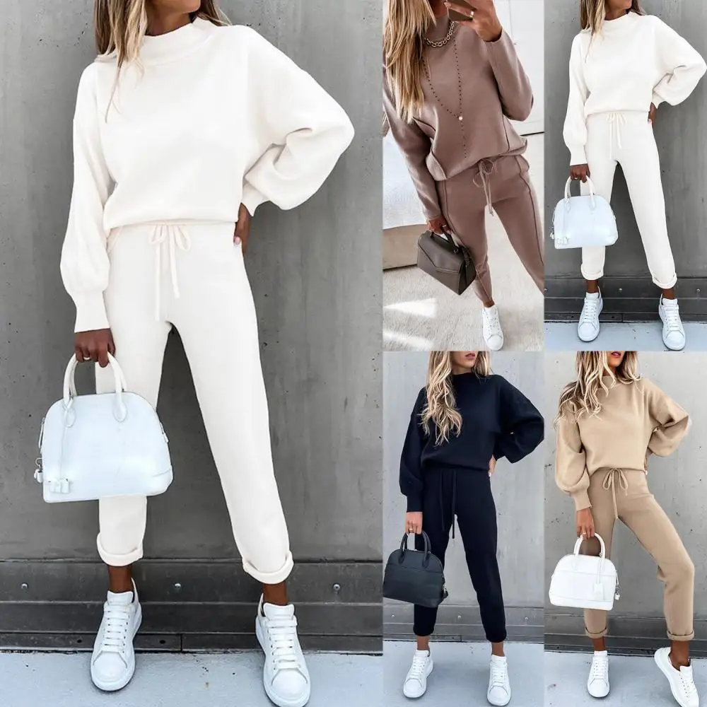 Fashion Tracksuit 2 Piece Set Autumn Winter Pullover Hoodie + Long Pants Sports Suit Female Sweatshirt Sportswear Suit For Woman