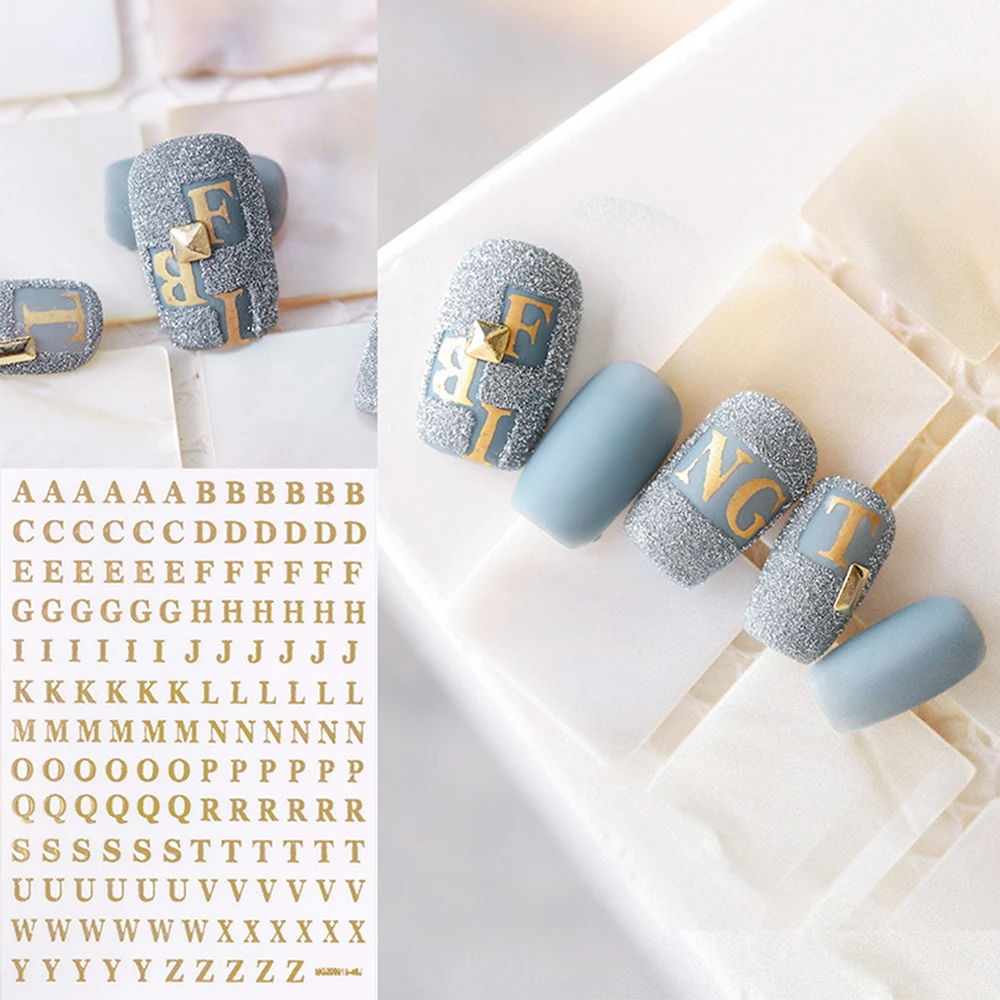 Tools Back Glue Self Adhesive English Alphabet Hollow Nail Art Decorations Nail Stickers English Alphabet Decals Nail Foils