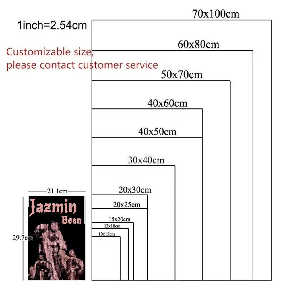 ملصق المغني J-Jazmin B-Bean سهل التركيب ذاتي اللصق عالي الدقة لتزيين الحائط مقاوم للماء ومقاوم للتمزق وغرفة النوم المنزلية هدية مثالية #6