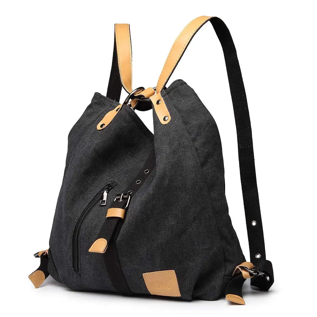 Women's Canvas 3-in-1 Convertible Backpack: Vintage Crossbody Bag, Shoulder Bag, and Purse for School, Travel, and Casual Colleg