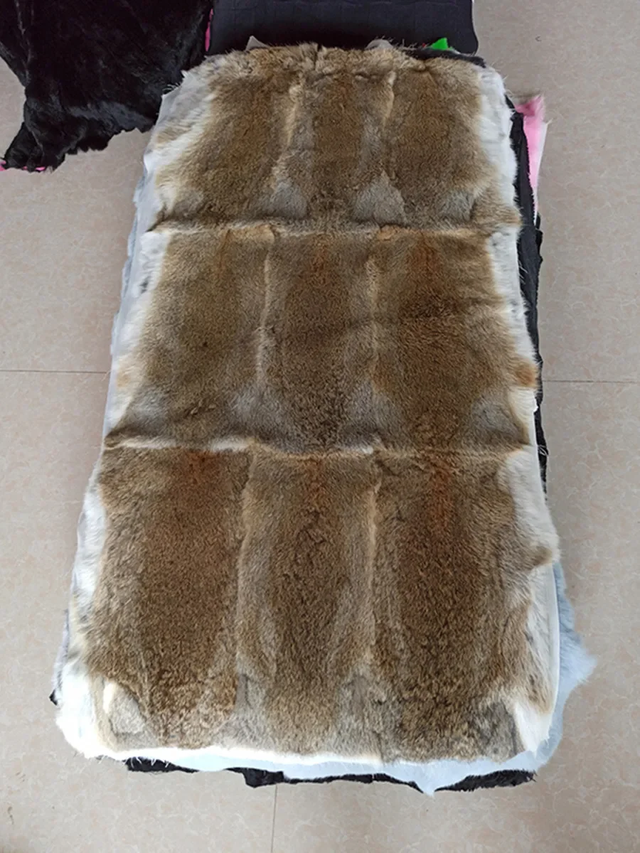 Rabbit fur plates full pelt fur plates  blanket fur integrated clothing fabric DIY fur ornaments window cushion