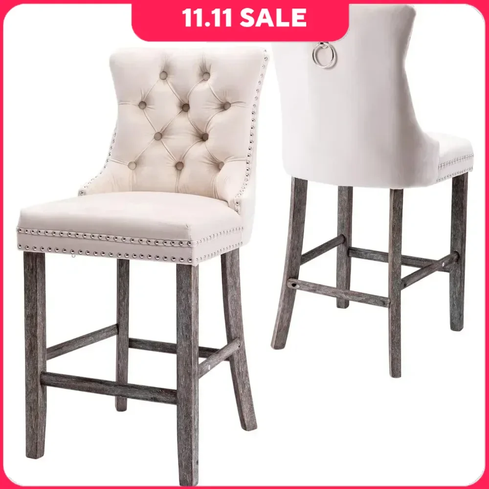 Velvet Bar Chair Set of 2, 27