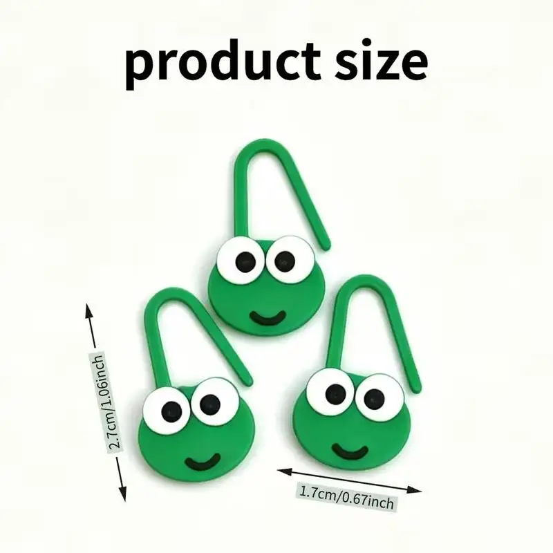 Verriegelbare Häkelmarkierer 10/20 Stück Kawaii Cartoon Frosch Niedliche Rutschfeste Clips für Strick- und DIY-Nähprojekte – Detail 8