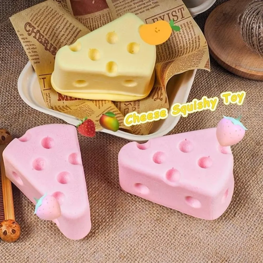 

Soft Cheese Squeeze Toy Slow Rebound Stress Relief Simulated Cheese Toy Decompression Cheese Squishy Toy for Adults Kids Gift