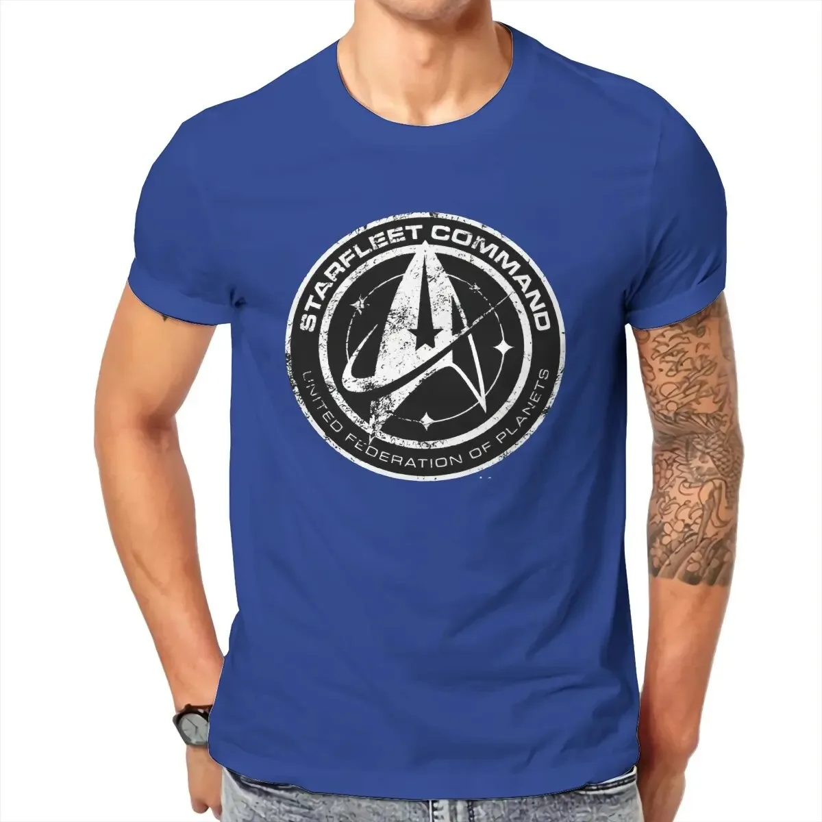 Men T-Shirt Star_Trek_Discovery_Starfleet_Academy Cool Pure Cotton Tee Shirt Short Sleeve T Shirts O Neck Tops Adult