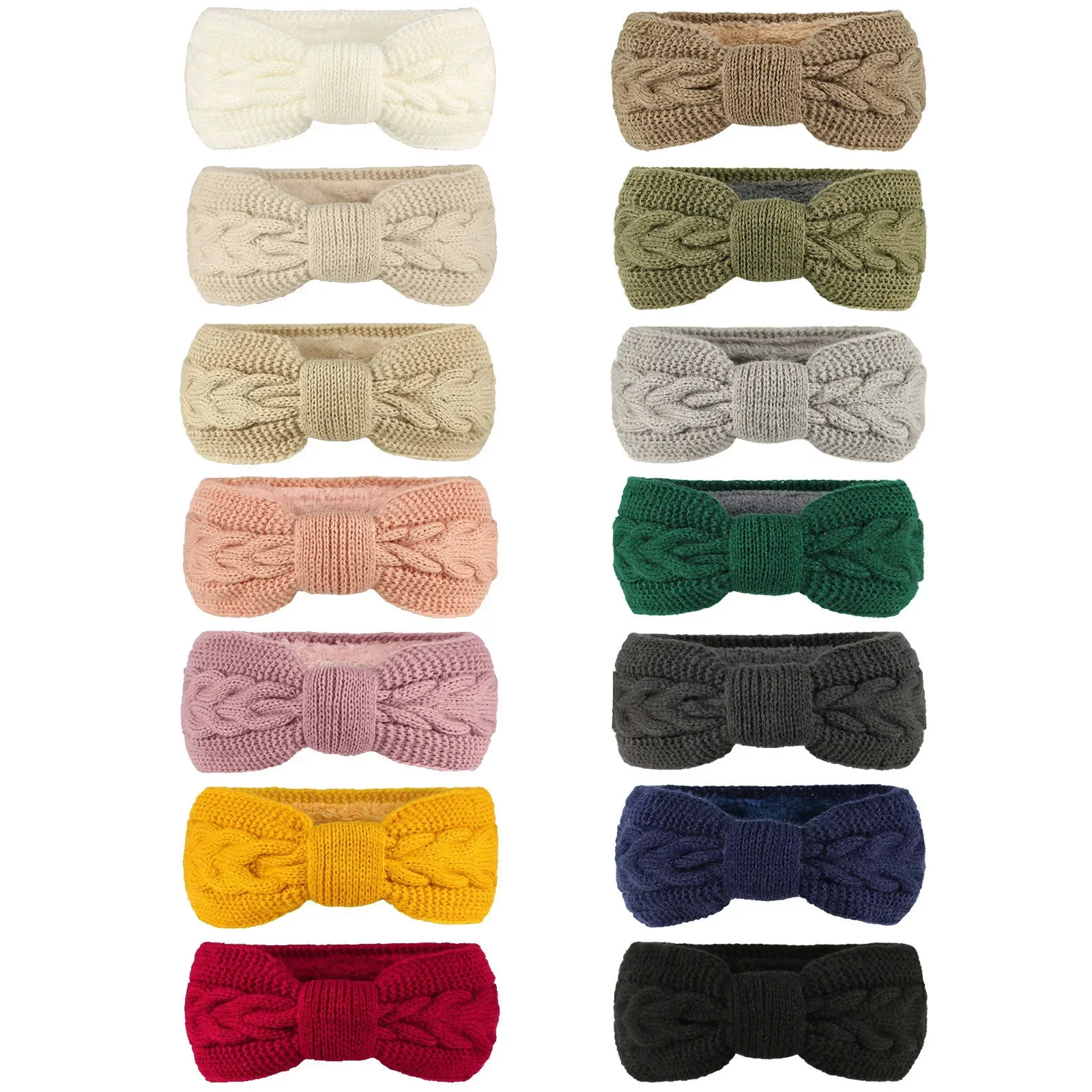 Ikat Kepala Rajutan Modis untuk Wanita Ikat Rambut Wol Elastis Ikat Rambut Yoga Kebugaran Lari Solid Aksesori Rambut Rias Melar