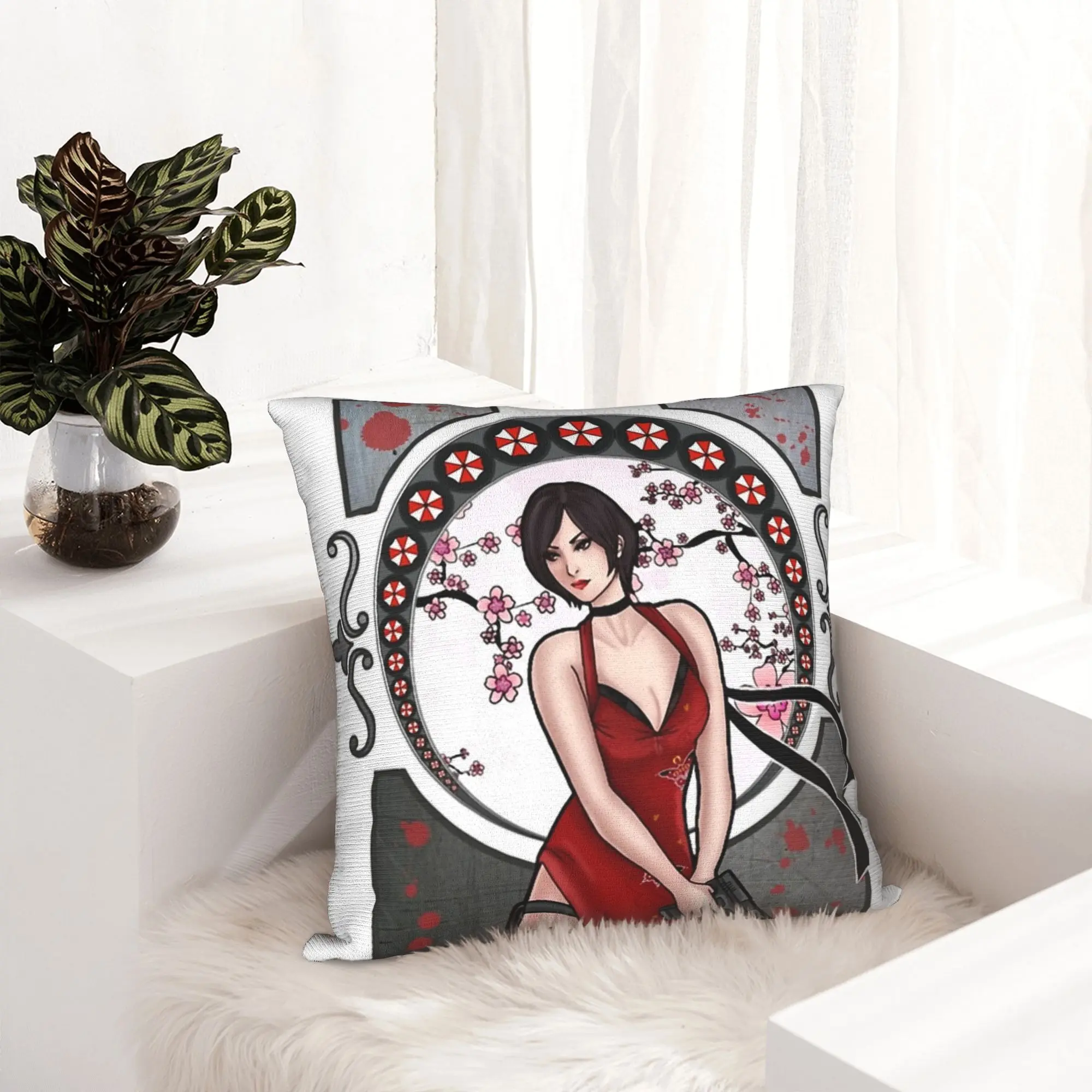 Ada Wong Residents Evils Pillowcase Double-sided Printing Fabric Cushion Cover Decorative  Pillow Case Cover Home Square 18''