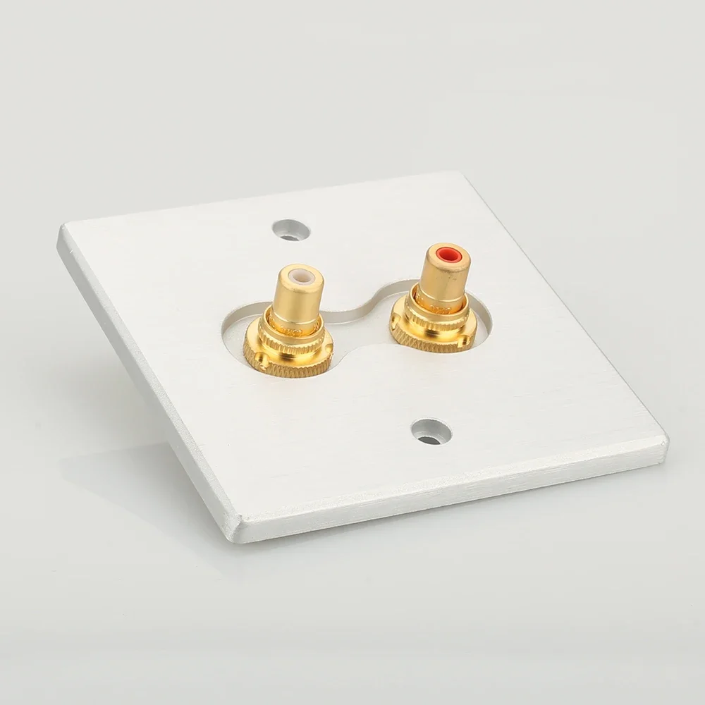 Hi-end home theater banhado a ouro 2 vias tomada rca de parede hifi rca jack tomada audiophile rca na parede