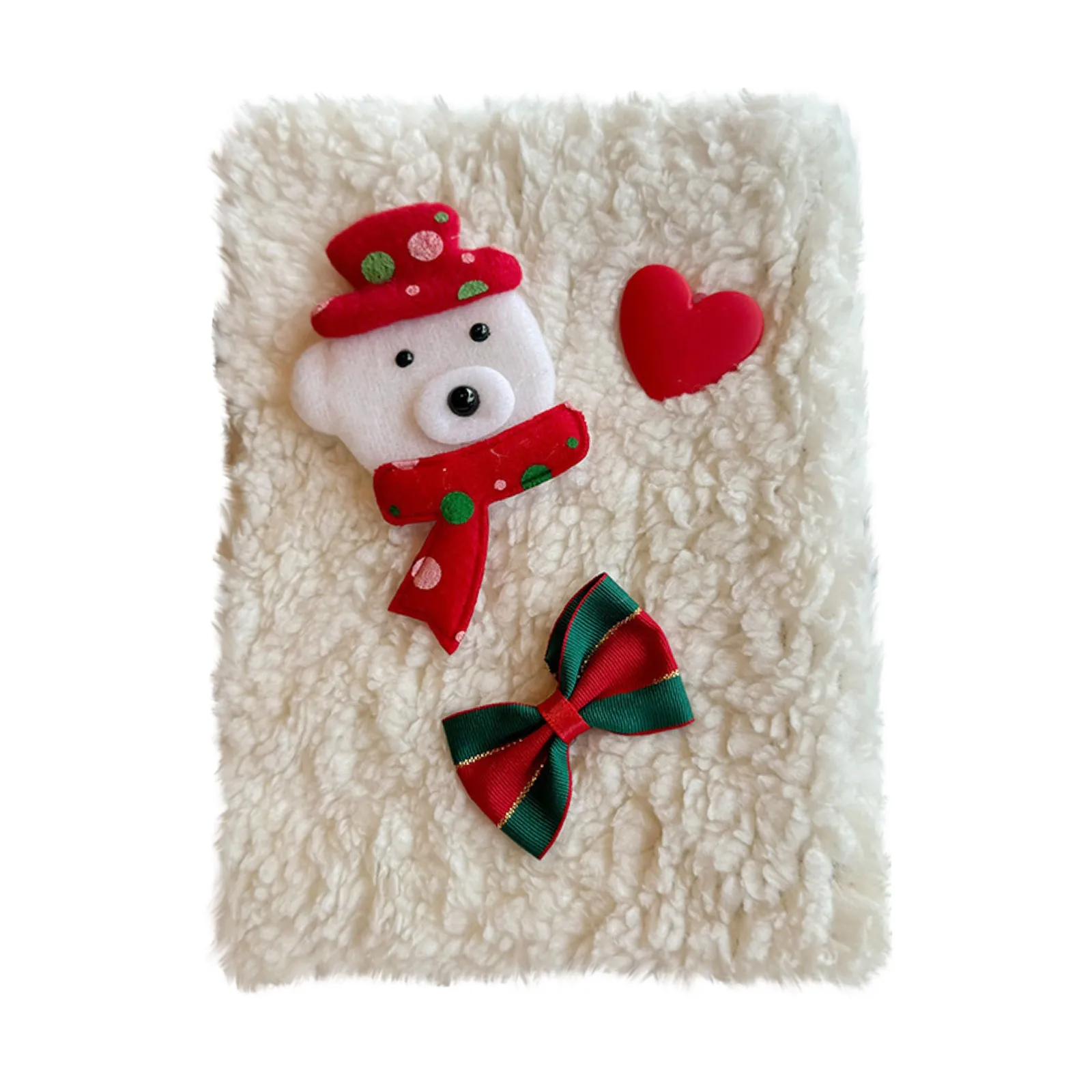 Christmas Plush Notebook A5 Horizontal Line Handbook Santa Claus Snowman Polar Bear Notebook Kids Adult Birthday Christmas Gift