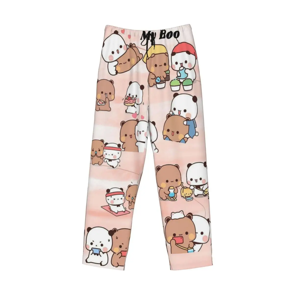 

Custom Bubu Dudu Panda Bears Cartoon Pajama Pants Men Sleepwear Sleep Lounge Bottoms with Pockets