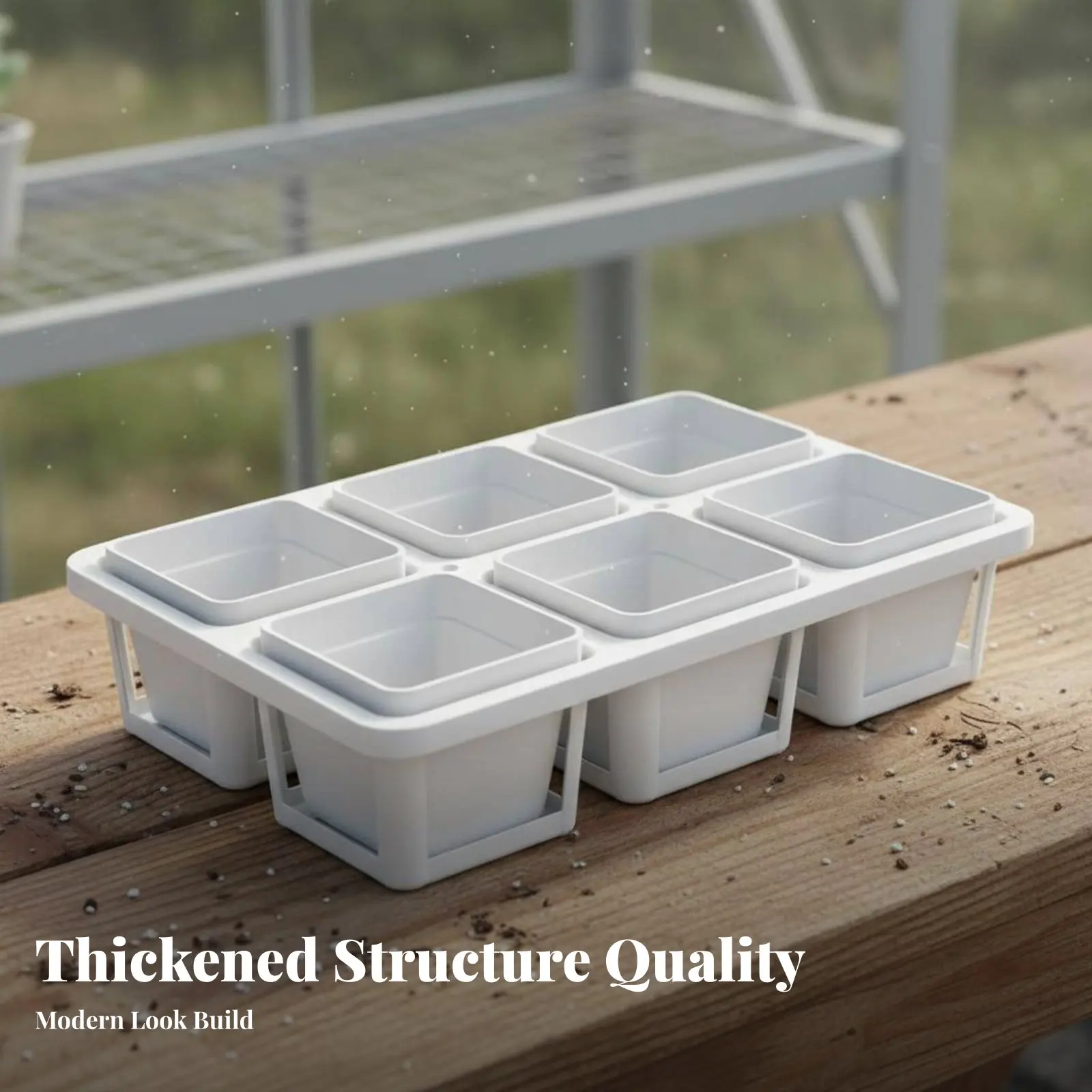 

Подставка для цветочных горшков на 6 отверстий, компактный держатель для 6 горшков, пластиковый поддон для кактусов, для использования в помещении и на улице, садовые принадлежности