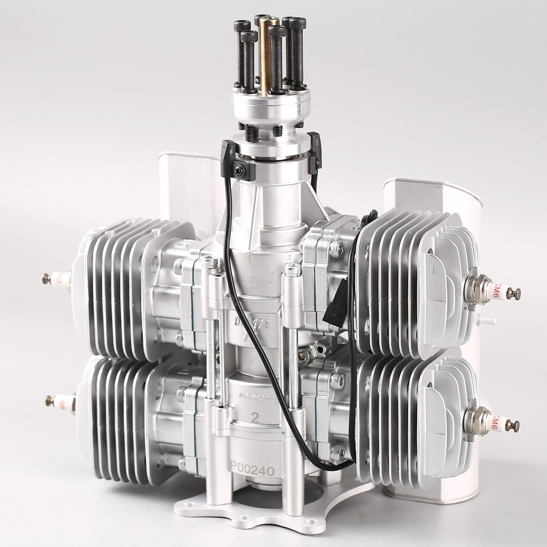 DLE120-T4 Fixed Wing 120CC Displacement Model Aircraft Engine, Four Cylinder Two-Stroke Aviation Naturally Air-Cooled