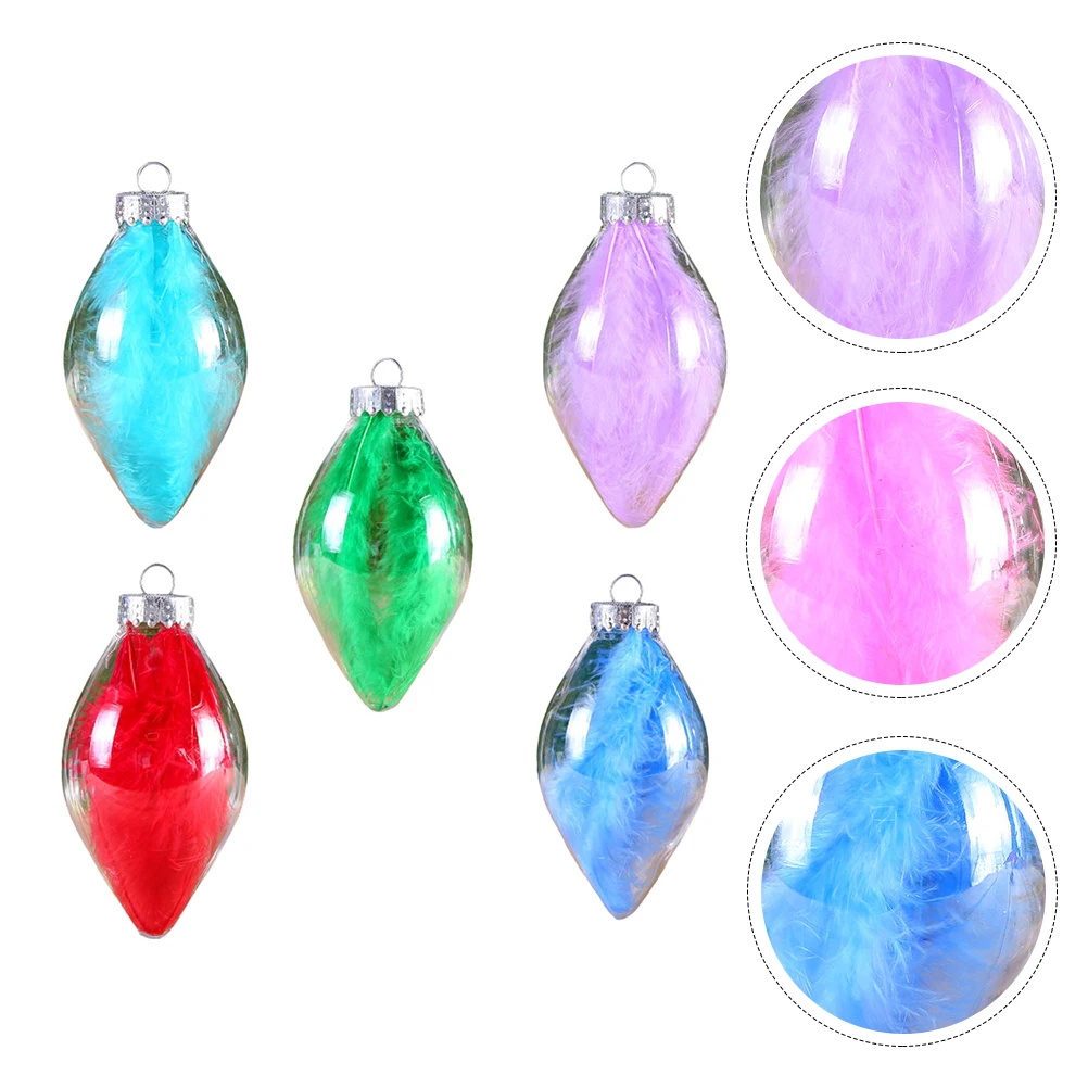 

5Pcs Bulb Shaped Christmas Balls Decorative Reusable Tree Pendants for Home Party Festival Hanging Ornament Holiday Decoration