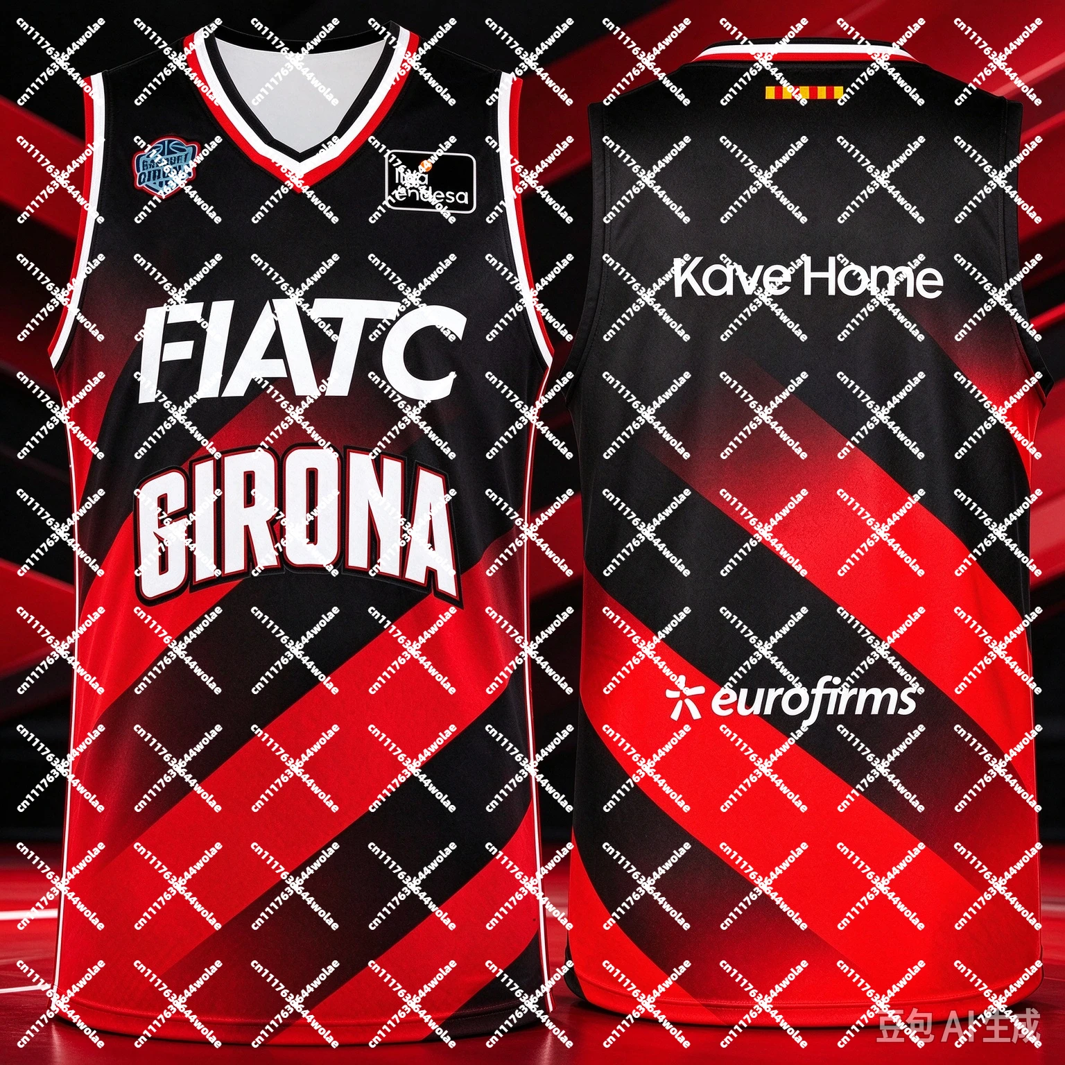 2026 New Kids Loose-Fit Tank Top T-Shirt Bàsquet Girona Girona Spain Game Jersey Breathable Quick-Drying Fan Edition Jersey Set