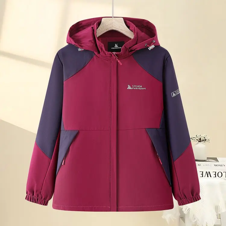 Autumn Fashion Casual Loose Hooded Jacket Jacket Large Size Casual Middle-aged and Elderly Jacket 2509-XB073-2 #8019