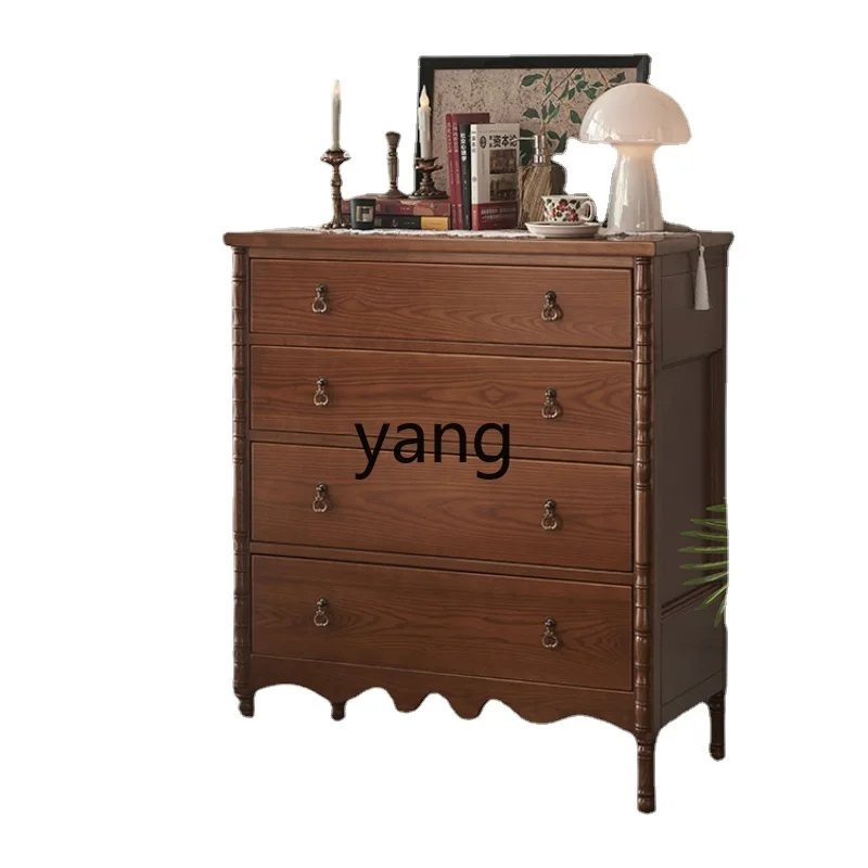 

LMM Mid-Ancient Style Chest of Drawers Dresser Integrated Bedroom Bedside Table Living Room Entrance Storage Locker