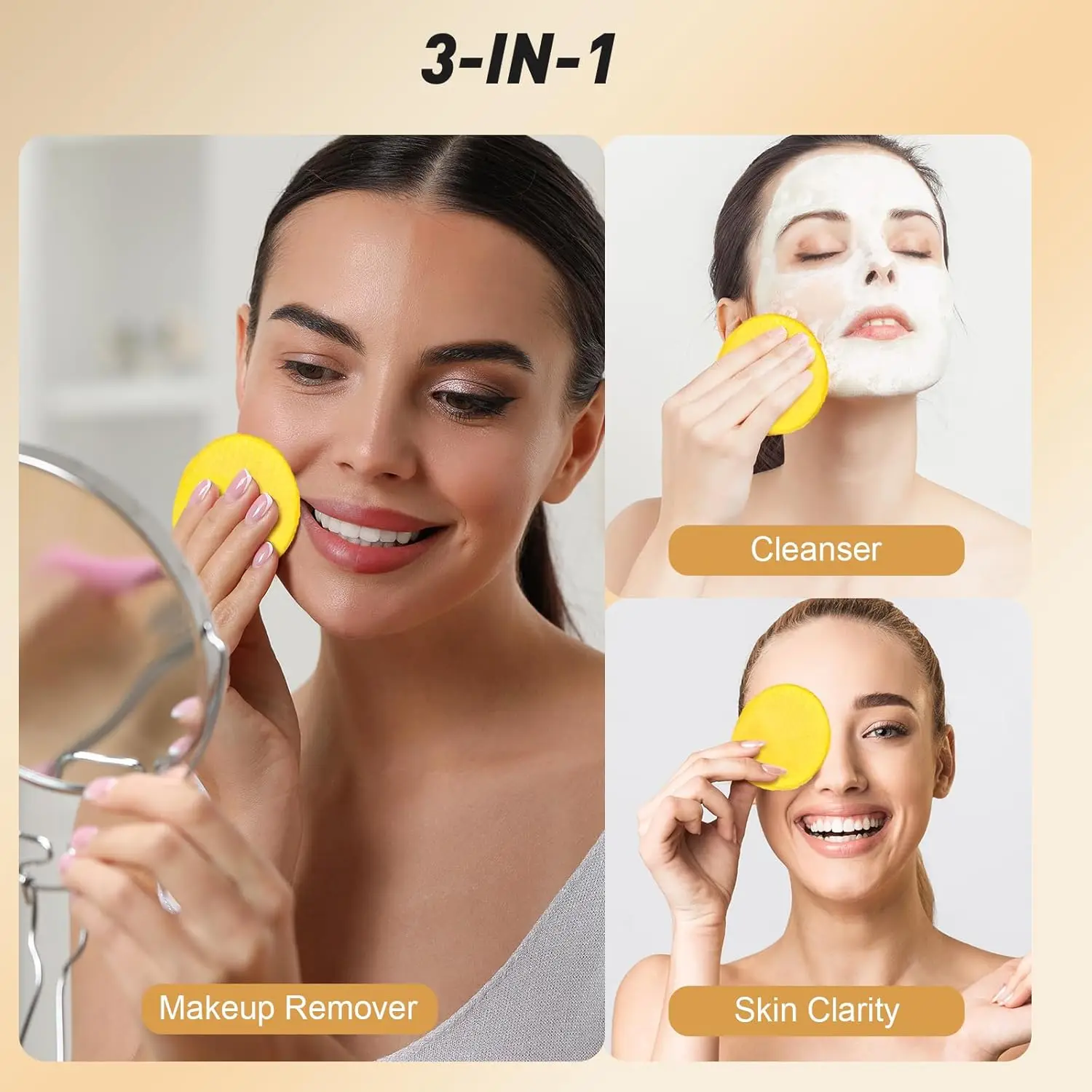 Turmeric Kojic Acid Facial Exfoliating Cleansing Pads Lemon deeply Cleansing skin brightening Whitening Cotton pad skin care