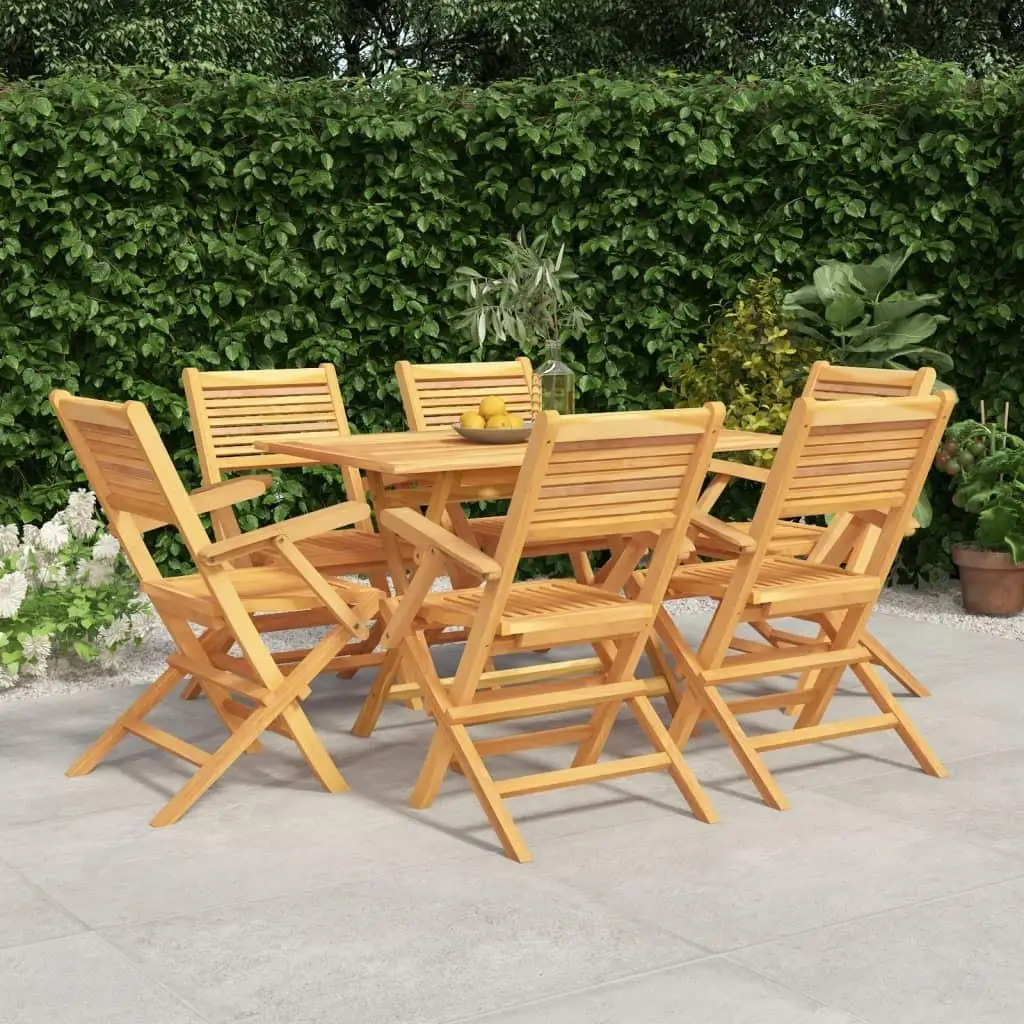 

Teak Wood Garden Dining Set Extra Large Foldable Outdoor Furniture for Patio Deck and Backyard