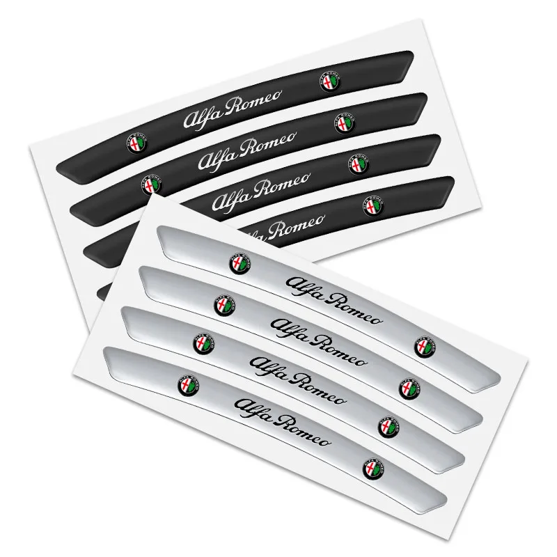 4Pcs Aluminum Wheel Rims Racing Stickers Auto Black B-Class Grand Edition For Alfa Romeo Giulietta 940 Spider 939 Mito 955 159