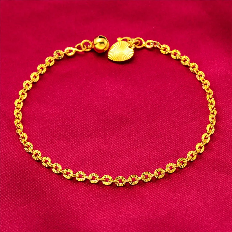 2023 New Long Lasting Color Thick Gold Plated Chopin Twist Charms Bracelet Women\'s Hand Chain Link Original Fashion Jewelry