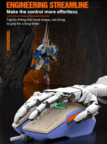 Imagen 2 del producto Ratón para juegos con cable, diseño ergonómico de 6 teclas, 4 niveles, 3600 DPI, luz intermitente RGB, teclas laterales 6D, sensor mejorado de micromovimiento H6