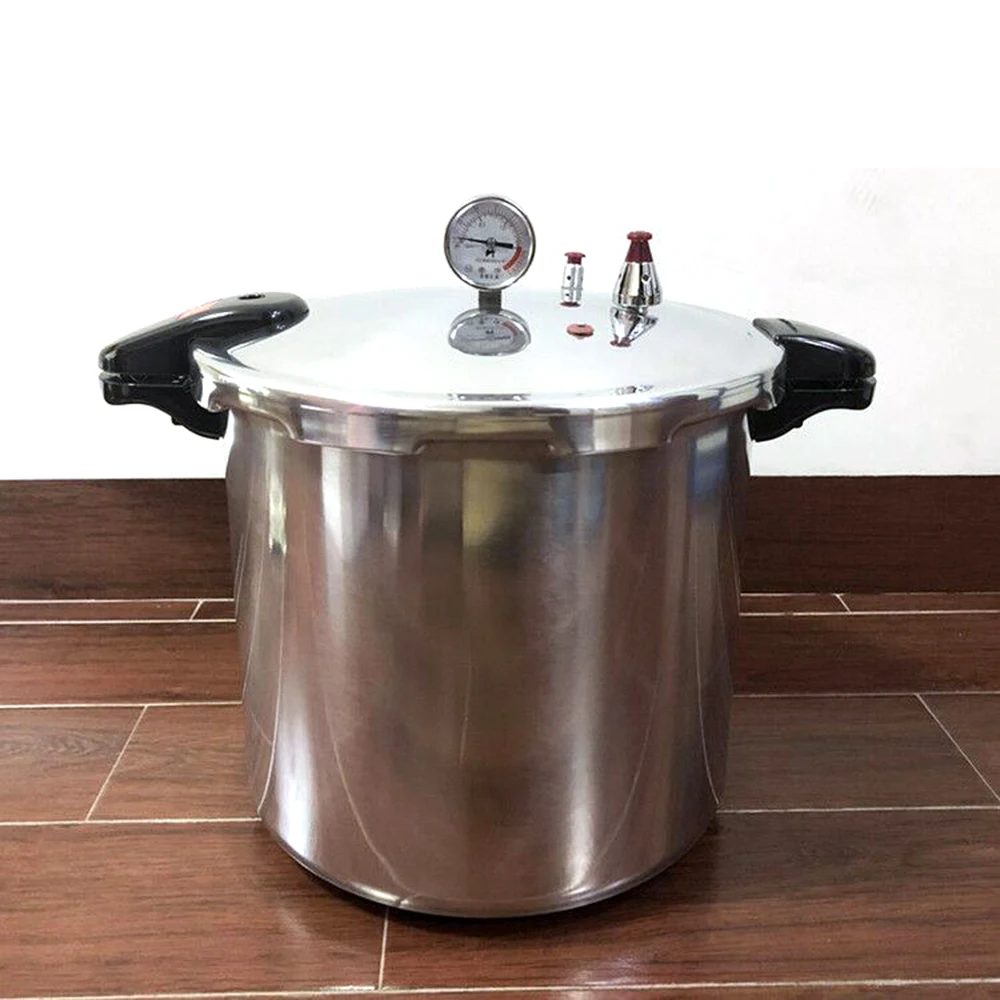 Pressure Cooker With Pressure Gauge Steamer Commercial Soup Stew Pot Kitchen Cookware Cooking Pot Gas Stove Cooker Chef Hotel