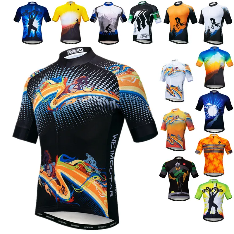 

Weimostar Mountain Bike Jersey Summer Cycling Jersey Short Sleeve Breathable Bicycle Shirt Road Cycling Clothing Tops Maillot