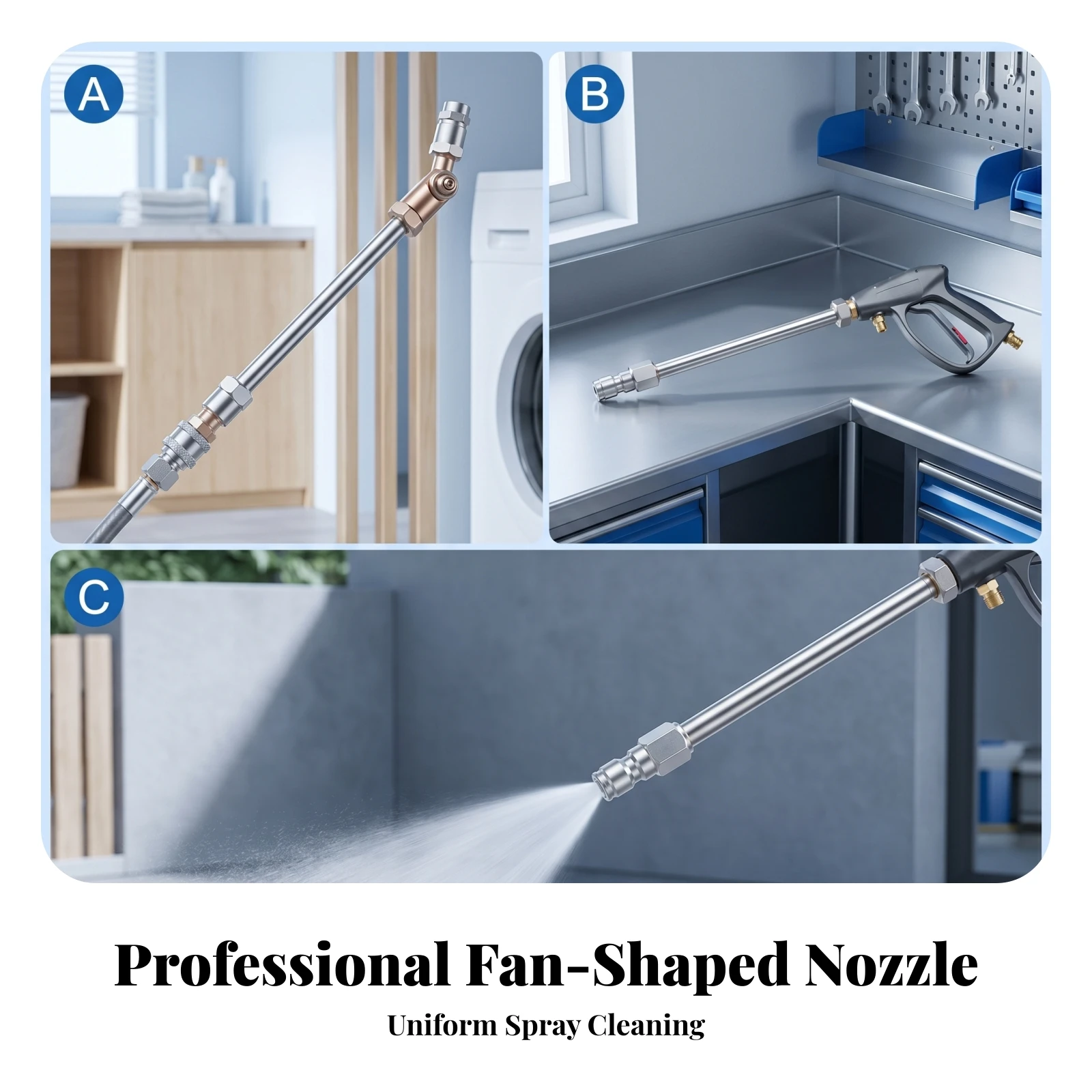 Adjustable Angle Cleaning Wand with Copper Swivel Head for Controlled Spray Mechanical Wand Maintenance Tool