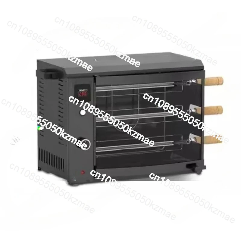 Parrilla eléctrica multifunción para exteriores, rotación automática para pollo y carne uniformemente a la parrilla, horno de acampada fácil