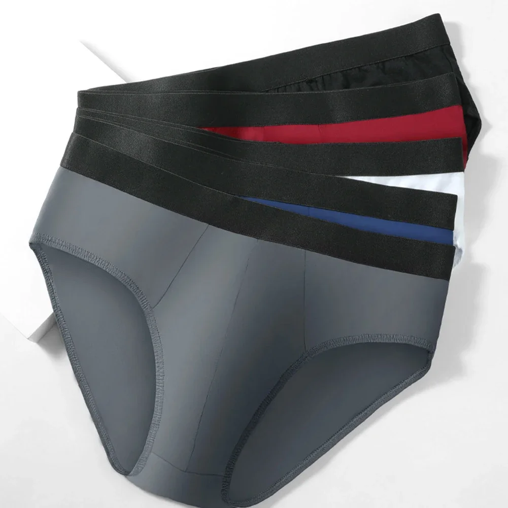 Mens Underwear Breathable Briefs Simple Thin Comfortable Color Matching Seamless