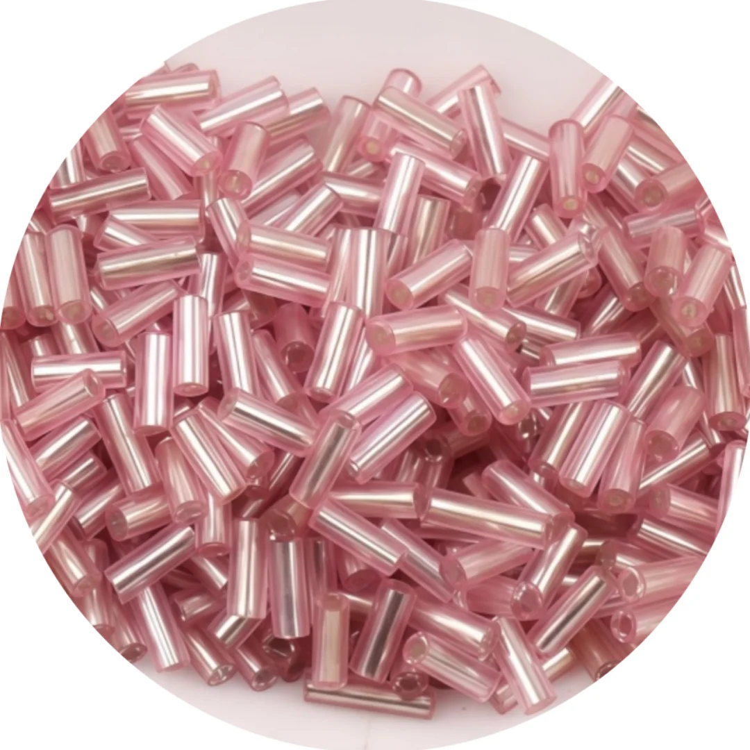 High quality 2x2/4/6mm silver core glass tube beads DIY handmade clothing embroidery tassel beads scattered beads