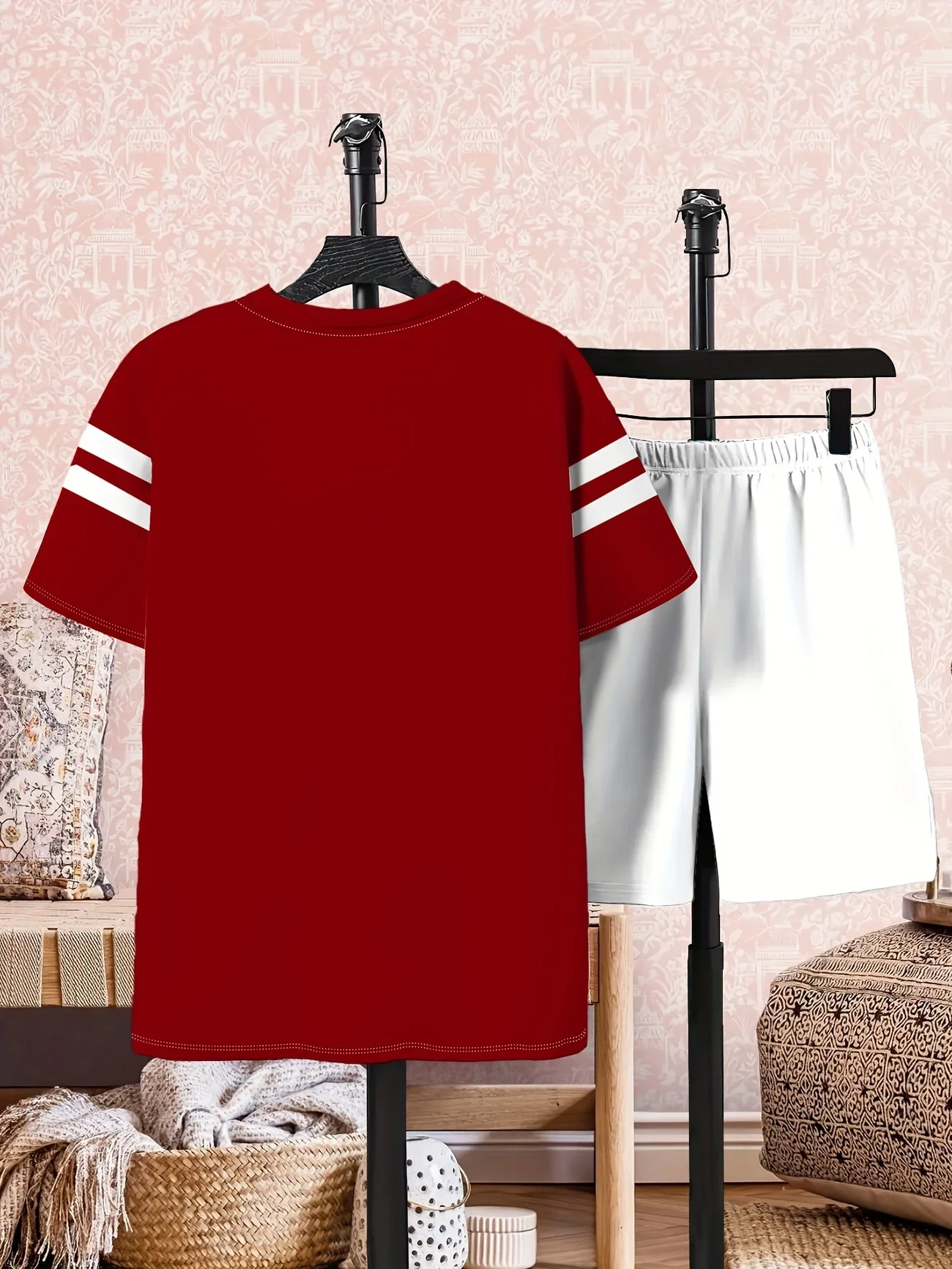 Boys' Fashionable 3D Printed Casual Shorts T-shirt Set, Perfect Choice for Outdoor Activities in Spring and Summer