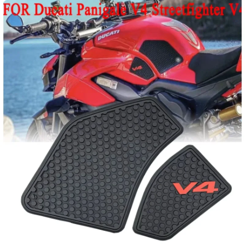 Fit for Ducati Motorcycle Tank Sticker V4 Panigale V4S Streetfighter V4 S Fuel Tank Grip Pads Knee Traction Accessories Supplies