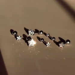 316L Stainless Steel Helix Piercing Star Earrings Women 1pc Trend Zircon Lobe Rook Cartilage Ear Jewelry Body Accessories