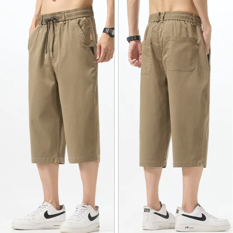 

Мужские шорты, брюки, летние легкие свободные короткие брюки, модные спортивные брюки выше колена из ледяного шелка, повседневные шорты