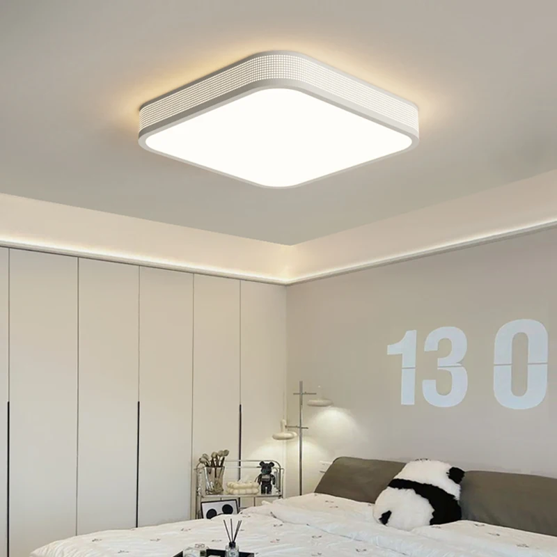 Plafonnier LED Circulaire Rond et Carré de Style Crème, Luminaire Décoratif d'Nik, de Couleur Blanche et Verte, Idéal pour une Chambre à Coucher, un délégations, une Allée ou un Couloir