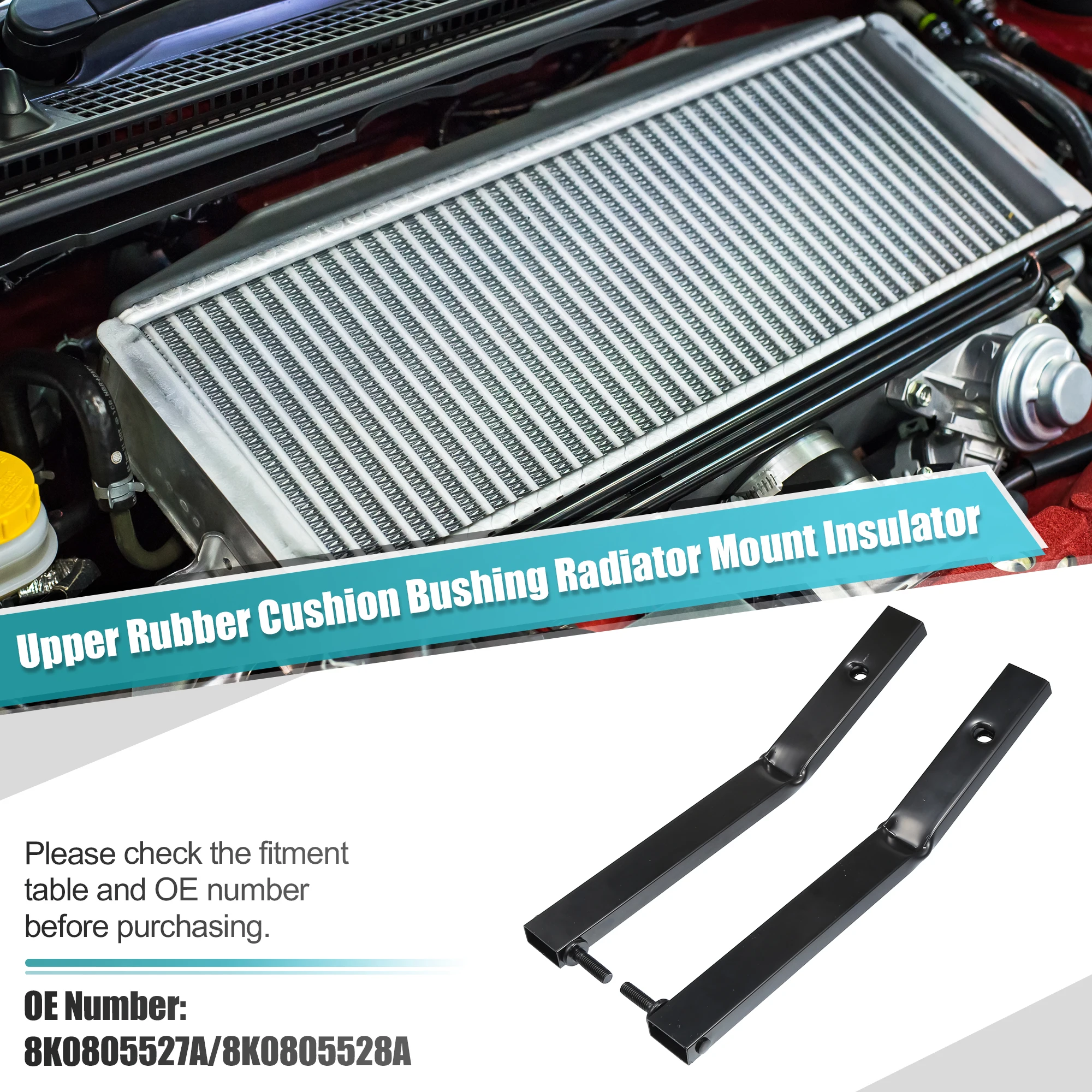UXCELL 1pair Left Right Radiator Insulator Mount Bracket for Audi S4 2010-2016 No.8K0805527A/8K0805528A